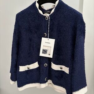 CHANEL Navy and White Bouclé Jacket 2026